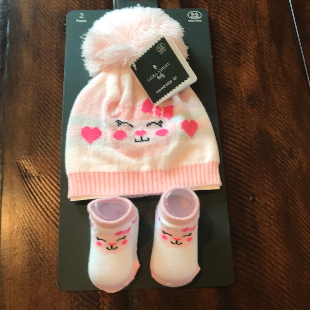 COPY - Laura Ashley Baby - Hat and Booties